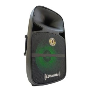 PARLANTE BAZZUKA ACTIVO A15MAX AMPLIFICADO 80.000W 15PULG /USB/FM/LUZ LED/ NEGRO+MICROFONO