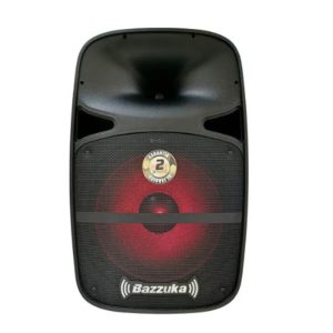 PARLANTE BAZZUKA ACTIVO A15MAX AMPLIFICADO 80.000W 15PULG /USB/FM/LUZ LED/ NEGRO+MICROFONO
