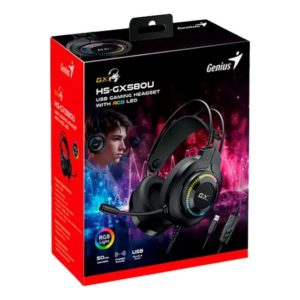 AURICULARES GENIUS HSGX580U GAMING USB NEGRO CON RGB LED