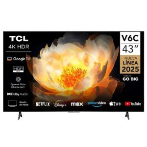 TELEVISOR TCL 43 PULG GOOGLE TV 4K 43V6C- 7T10983A